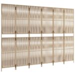 Cloison de séparation 6 panneaux beige résine tressée – Image 2