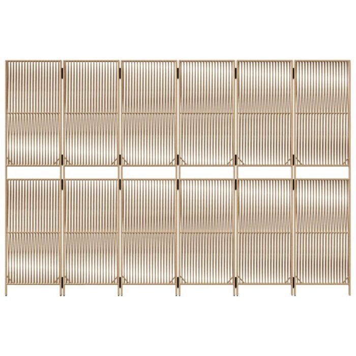 Cloison de séparation 6 panneaux beige résine tressée – Image 3