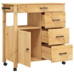 Chariot de cuisine MONZA 84x40x90 cm bois massif de pin – Image 2