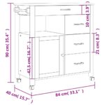 Chariot de cuisine MONZA 84x40x90 cm bois massif de pin – Image 7