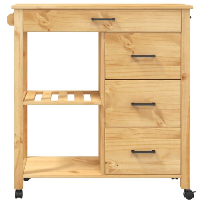 Chariot de cuisine MONZA 84x40x90 cm bois massif de pin – Image 3
