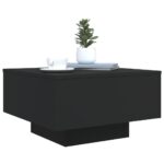 Table basse noir 55x55x31 cm bois d'ingénierie – Image 2