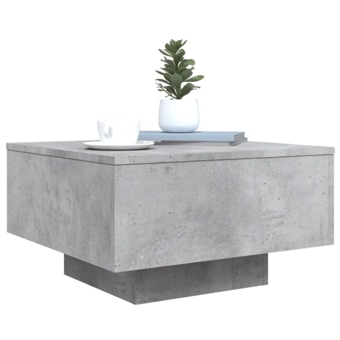 Table basse gris béton 55x55x31 cm bois d'ingénierie – Image 2