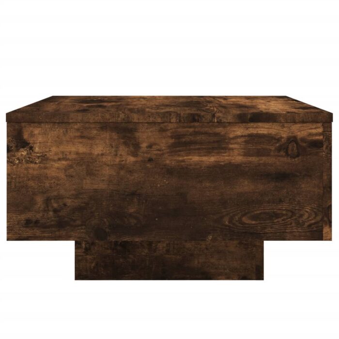 Table basse chêne fumé 55x55x31 cm bois d'ingénierie – Image 3