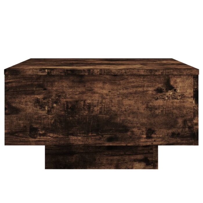 Table basse chêne fumé 55x55x31 cm bois d'ingénierie – Image 4