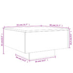 Table basse chêne fumé 55x55x31 cm bois d'ingénierie – Image 8