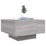Table basse sonoma gris 55x55x31 cm bois d'ingénierie – Image 2