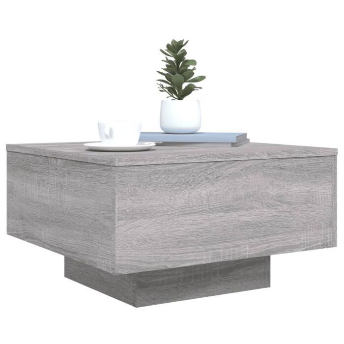 Table basse sonoma gris 55x55x31 cm bois d'ingénierie – Image 2