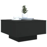 Table basse avec lumières LED noir 55x55x31 cm – Image 4