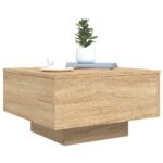 Table basse avec lumières LED chêne sonoma 55x55x31 cm – Image 4