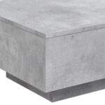Table basse avec lumières LED gris béton 55x55x31 cm – Image 8
