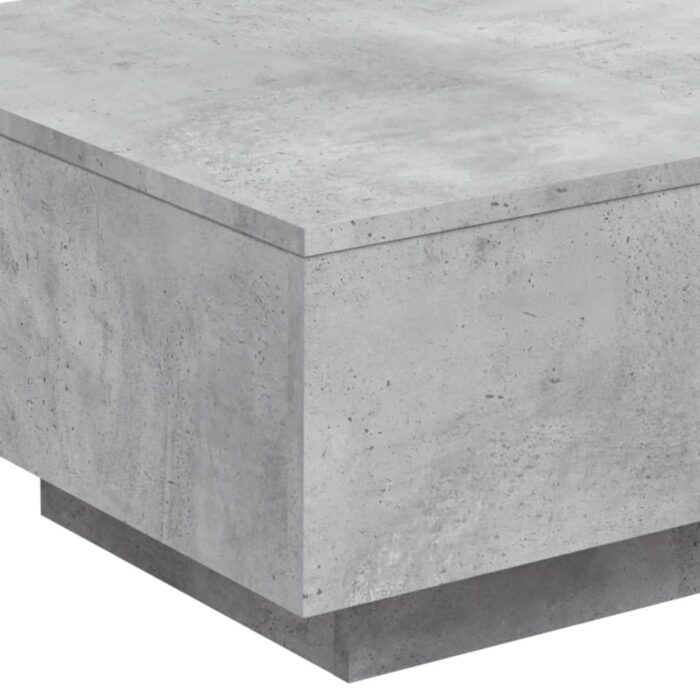 Table basse avec lumières LED gris béton 55x55x31 cm – Image 8