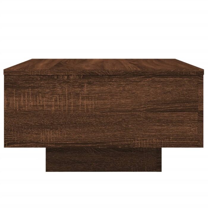 Table basse avec lumières LED chêne marron 55x55x31 cm – Image 4