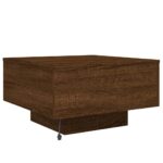 Table basse avec lumières LED chêne marron 55x55x31 cm – Image 7