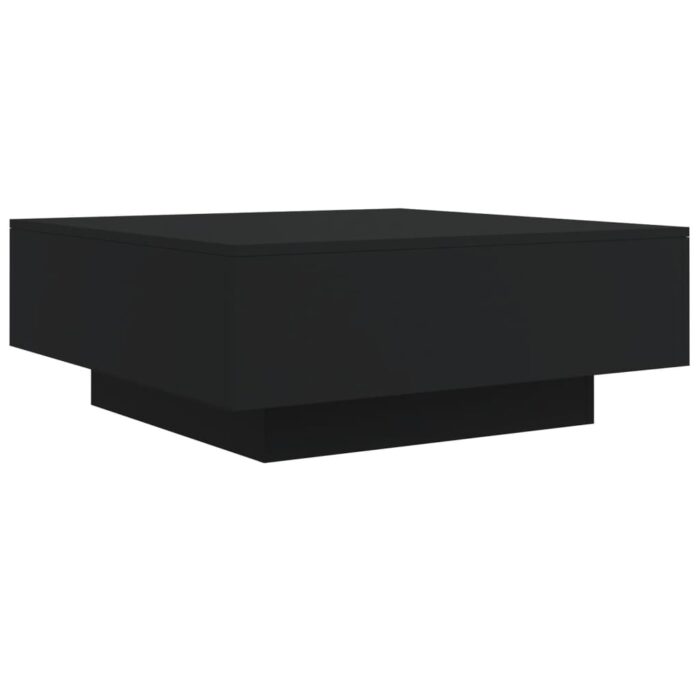 Table basse noir 80x80x31 cm bois d'ingénierie – Image 5