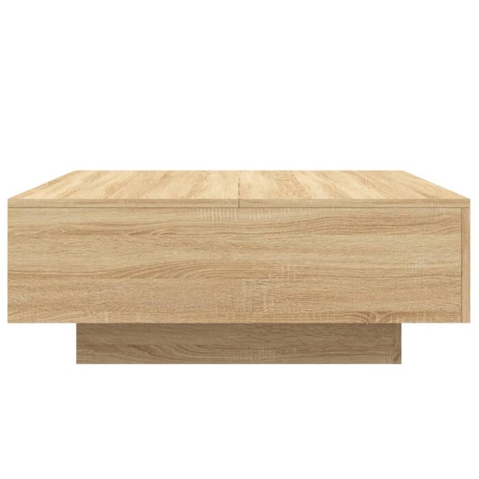 Table basse chêne sonoma 80x80x31 cm bois d'ingénierie – Image 3