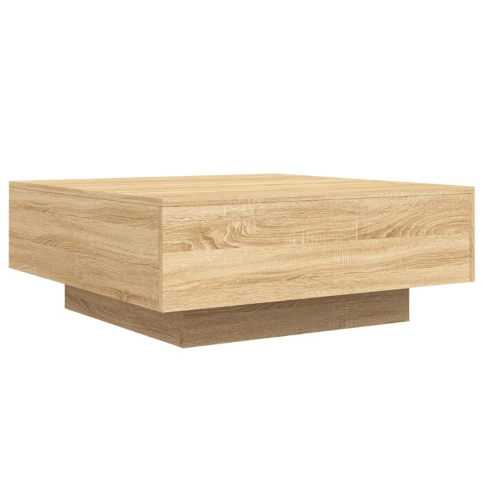 Table basse chêne sonoma 80x80x31 cm bois d'ingénierie – Image 5