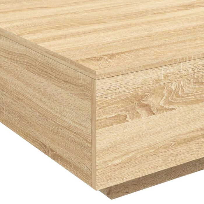 Table basse chêne sonoma 80x80x31 cm bois d'ingénierie – Image 6