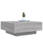 Table basse sonoma gris 80x80x31 cm bois d'ingénierie – Image 2