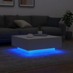 Table basse avec lumières LED blanc 80x80x31 cm – Image 2