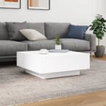 Table basse avec lumières LED blanc 80x80x31 cm – Image 3