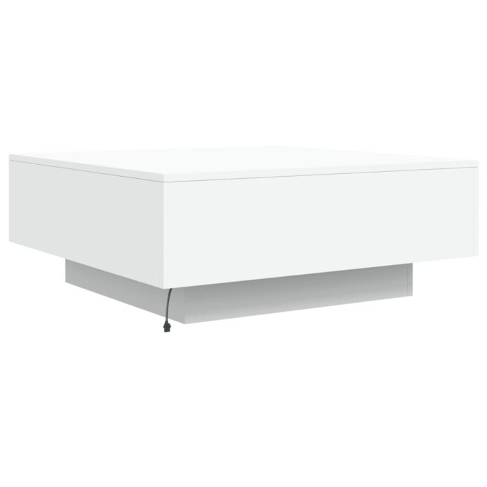 Table basse avec lumières LED blanc 80x80x31 cm – Image 7