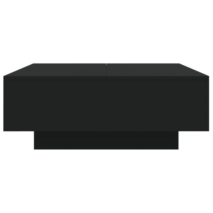 Table basse avec lumières LED noir 80x80x31 cm – Image 5