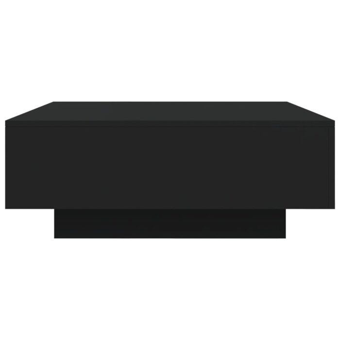 Table basse avec lumières LED noir 80x80x31 cm – Image 6