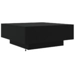 Table basse avec lumières LED noir 80x80x31 cm – Image 7