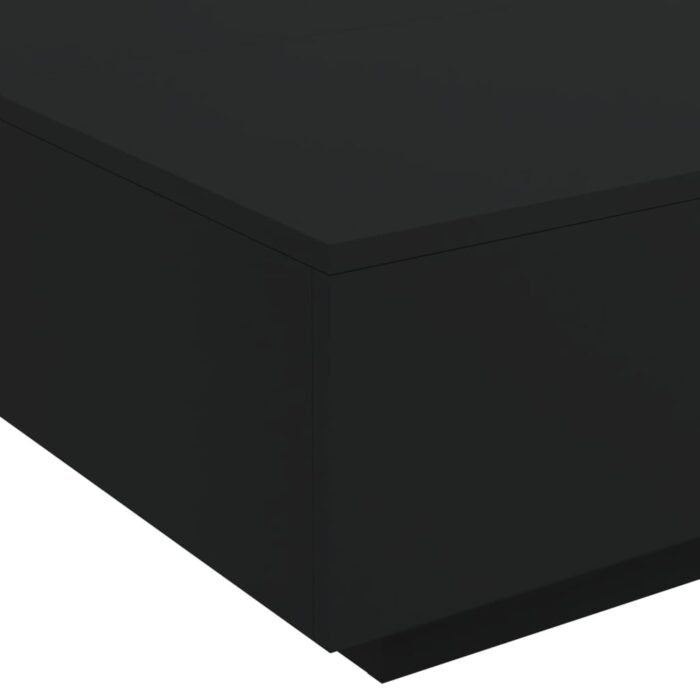 Table basse avec lumières LED noir 80x80x31 cm – Image 8