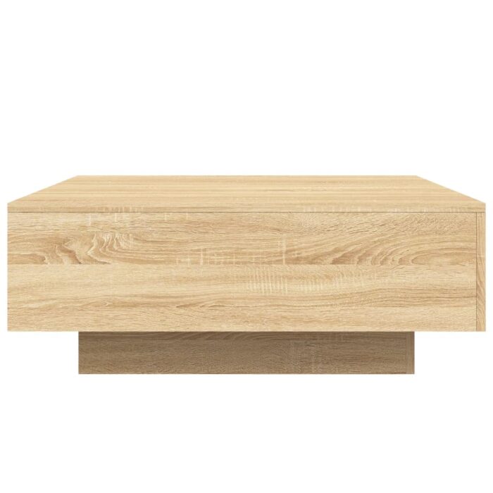 Table basse avec lumières LED chêne sonoma 80x80x31 cm – Image 6