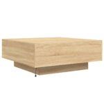 Table basse avec lumières LED chêne sonoma 80x80x31 cm – Image 7