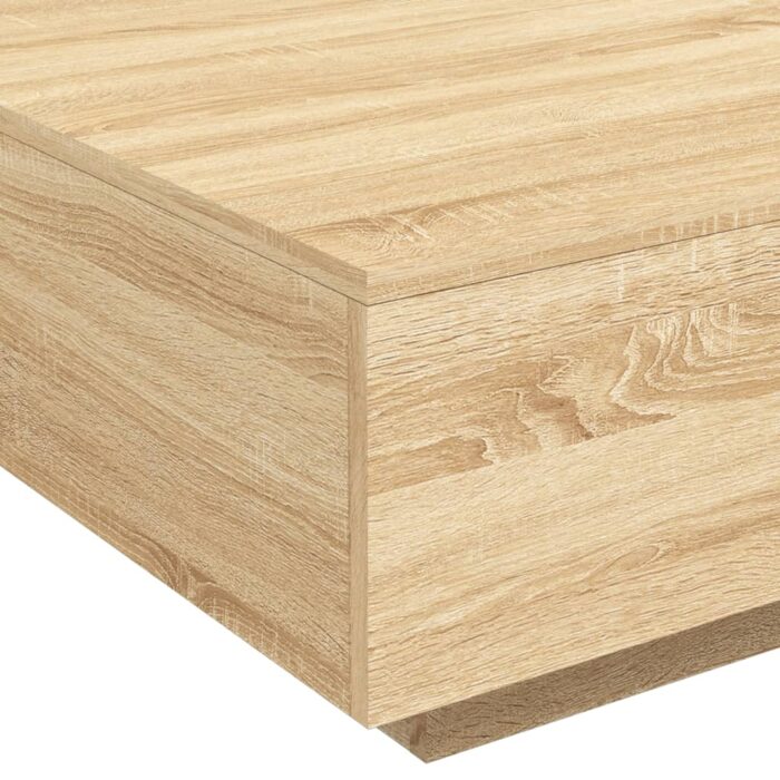 Table basse avec lumières LED chêne sonoma 80x80x31 cm – Image 8