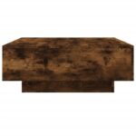 Table basse avec lumières LED chêne fumé 80x80x31 cm – Image 5