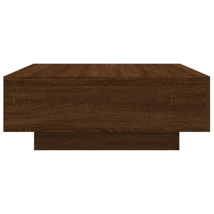 Table basse avec lumières LED chêne marron 80x80x31 cm – Image 5