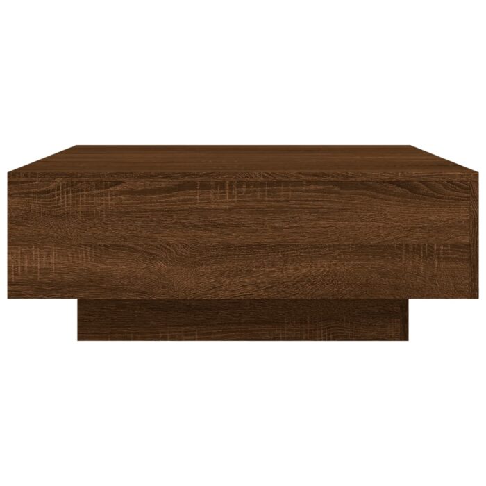 Table basse avec lumières LED chêne marron 80x80x31 cm – Image 6