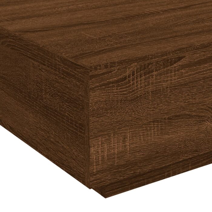Table basse avec lumières LED chêne marron 80x80x31 cm – Image 8