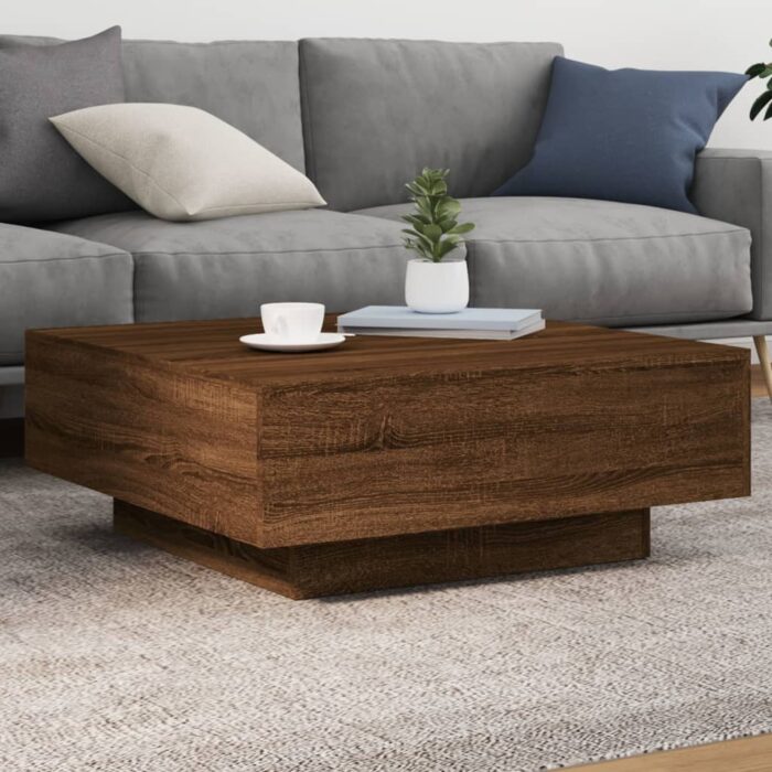 VXL8721012251786_m_en_hd_1.jpg Table basse avec lumières LED chêne marron 80x80x31 cm – Image 1
