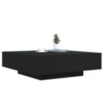 Table basse noir 100x100x31 cm bois d'ingénierie – Image 2