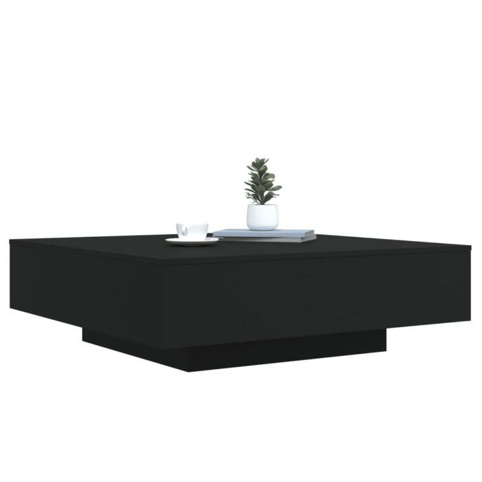 Table basse noir 100x100x31 cm bois d'ingénierie – Image 2