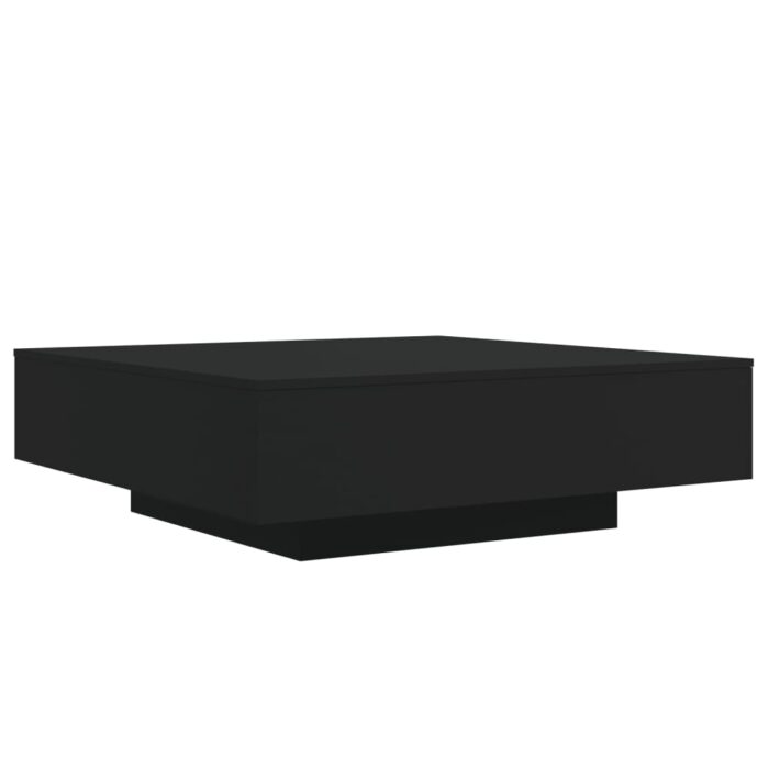 Table basse noir 100x100x31 cm bois d'ingénierie – Image 5