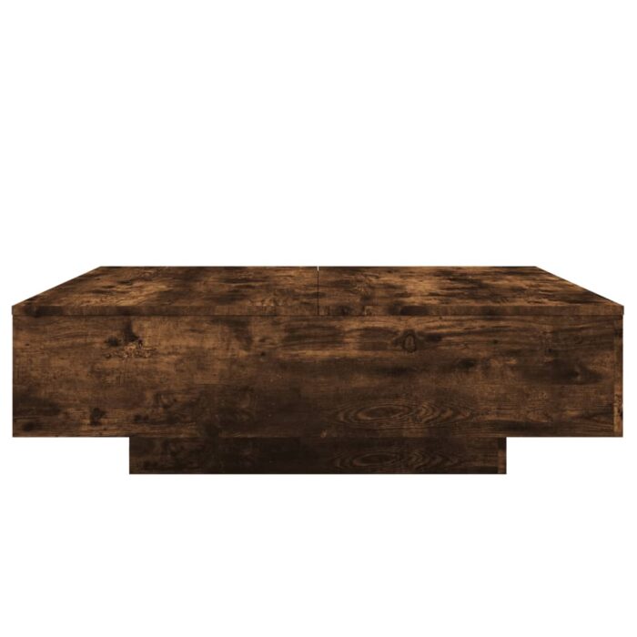 Table basse chêne fumé 100x100x31 cm bois d'ingénierie – Image 3