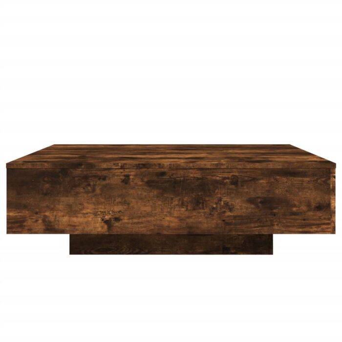 Table basse chêne fumé 100x100x31 cm bois d'ingénierie – Image 4
