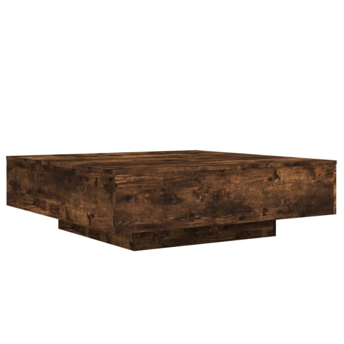Table basse chêne fumé 100x100x31 cm bois d'ingénierie – Image 5