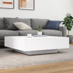 Table basse avec lumières LED blanc 100x100x31 cm – Image 2