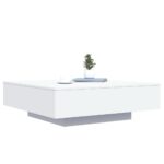 Table basse avec lumières LED blanc 100x100x31 cm – Image 3
