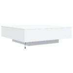 Table basse avec lumières LED blanc 100x100x31 cm – Image 6