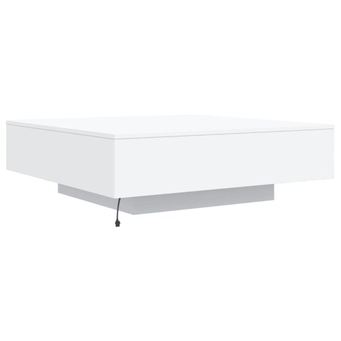 Table basse avec lumières LED blanc 100x100x31 cm – Image 6