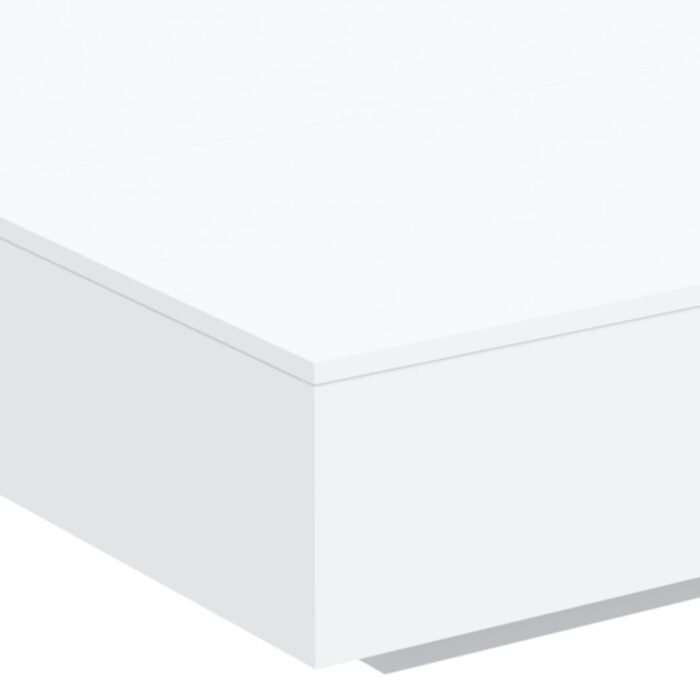 Table basse avec lumières LED blanc 100x100x31 cm – Image 7