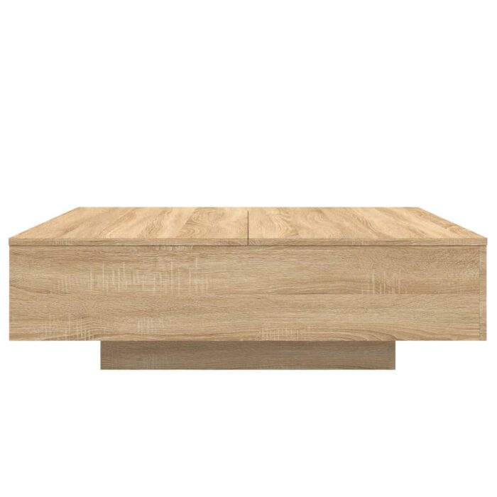 Table basse avec lumières LED chêne sonoma 100x100x31 cm – Image 4